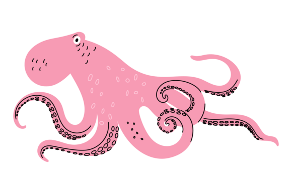Download Cute Mollusk Twisted Long Limb. Octopus - Mollusk Collection