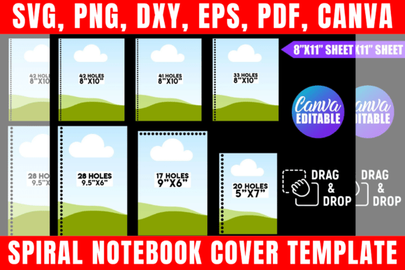 Download Spiral Notebook Cover Template Bundle - Bundle Collection
