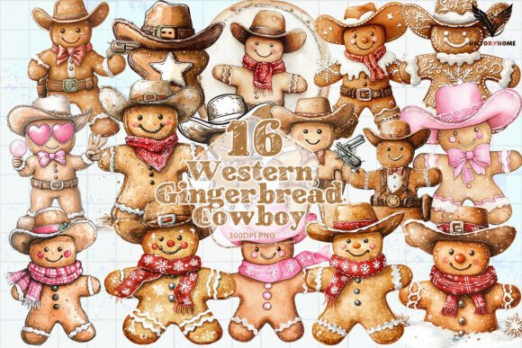 Download Western Gingerbread Cowboy Clipart PNG - Premium Bundle