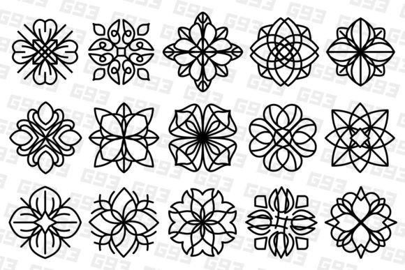 Download Ornamental Line Art Flowers - Premium Resources