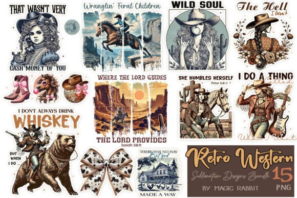 Download Retro Western PNG Bundle - Bundle Collection