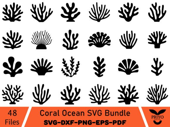 Download Coral Ocean SVG Bundle, Coral Silhouette - Bundle Collection