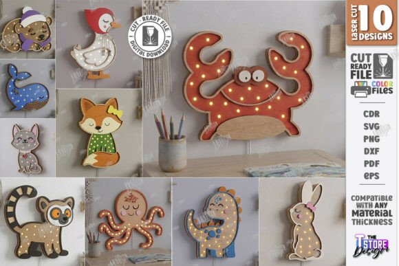 Download Kids Night Light Laser Cut Bundle | CNC - Bundle Collection