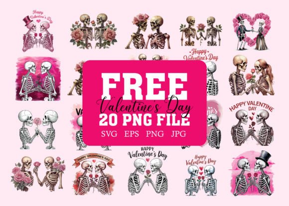 Download Pink Two Skeletons, Rose T-shirt Bundle - Bundle Collection