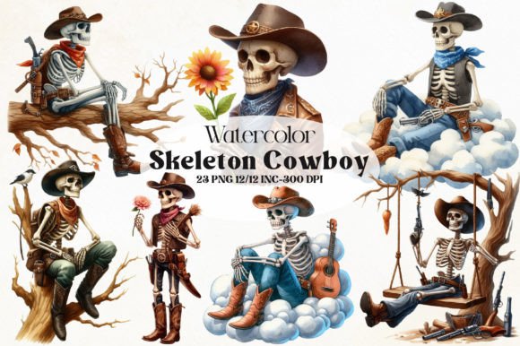 Download Skeleton Cowboy PNG Bundle - Bundle Collection