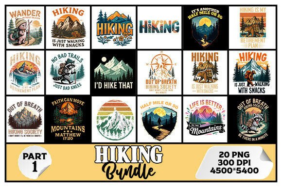 Download Outdoor Adventure Hiking PNG Bundle - Bundle Collection